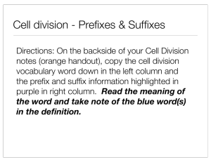 Cell Division - Prefix/Suffix Meanings