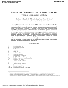 Design and Characterization of Hover Nano Air Vehicle Propulsion
