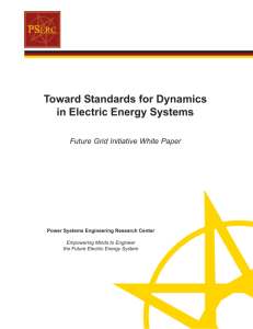 Toward Standards for Dynamics In Electric Energy Systems