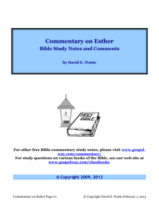 Commentary on Esther - Religion of Jesus Christ