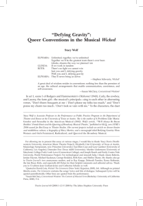 “Defying Gravity”: Queer Conventions in the Musical Wicked