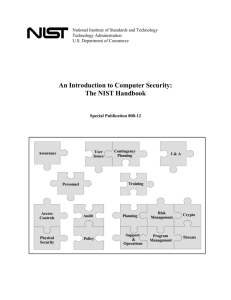 An Introduction to Computer Security: The NIST