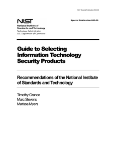 NIST SP 800-36, Guide to Selection Information Technology