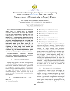 Management of Uncertainty In Supply Chain