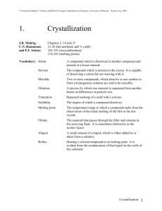 1. Crystallization - Web Pages - University of Missouri