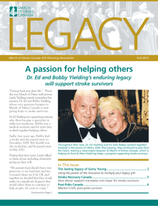 A passion for helping others Dr. Ed and Bobby Yielding's enduring