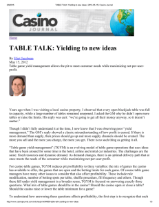 TABLE TALK: Yielding to new ideas
