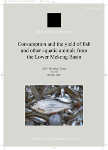 Consumption of and the yield of fish and other aquatic animals in the