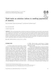 Yield traits as selection indices in seedling populations of