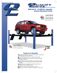 Q4P12E-X: 12,000 lb. Capacity Service Mounted 4-Post