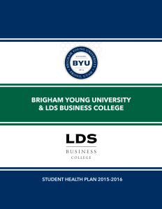 BYU and LDS Business College Student Health Plan Handbook