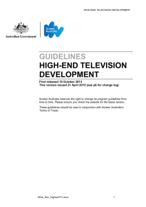 Guidelines: High-end Television Development