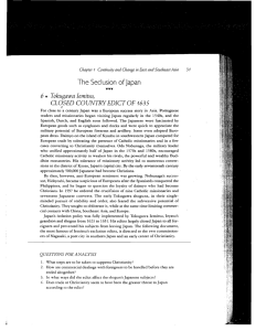 The Seclusion ofJapan CLOSED COUNTRY EDICT OF 1635