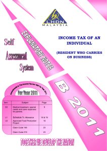 INCOME TAX OF AN INDIVIDUAL