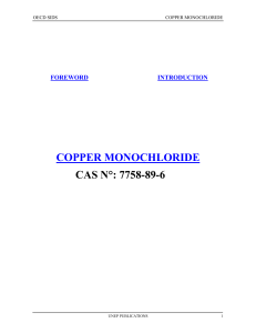 COPPER MONOCHLORIDE CAS N°: 7758-89-6