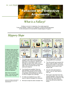 Fallacies and Defective Arguments