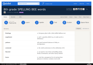 8th grade SPELLING BEE words flashcards | Quizlet