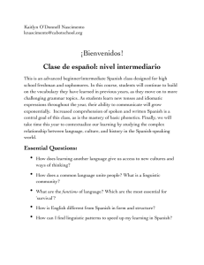 intermediate Spanish syllabus