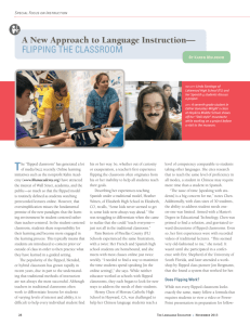 A New Approach to Language Instruction—Flipping the Classroom