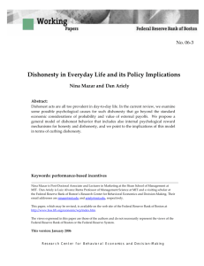 Dishonesty in Everyday Life and its Policy Implications