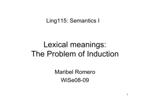 Lexical meanings: The Problem of Induction