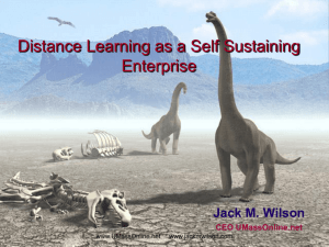 Distance Learning as a Self Sustaining Enterprise