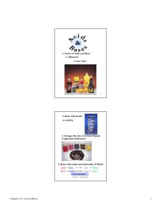 Chapter 10 Acid & Bases 1