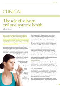 CLINICAL The role of saliva in oral and systemic health