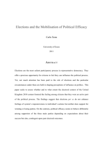 Elections and the Mobilisation of Political Efficacy