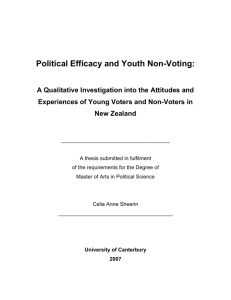 Political Efficacy and Youth Non-Voting