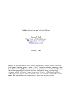 Political Institutions and Political Efficacy