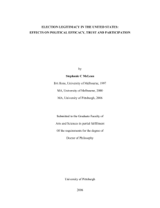 EFFECTS ON POLITICAL EFFICACY, TRUST AND PARTICIPATION