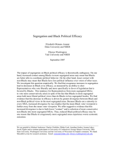 Segregation and Black Political Efficacy