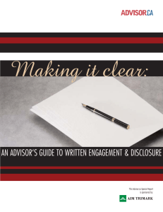 AN ADVISOR'S GUIDE TO WRITTEN ENGAGEMENT & DISCLOSURE