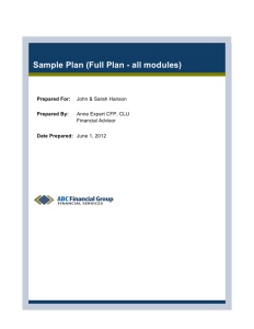 Sample Plan (Full Plan