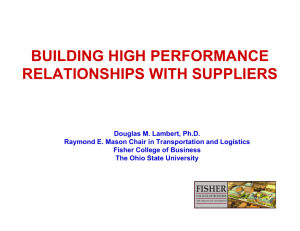 building high performance relationships with suppliers