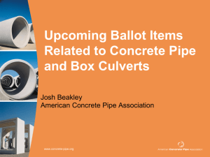 Upcoming Ballot Items Related to Concrete Pipe and Box Culverts