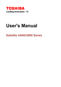 TOSHIBA Satellite U840/U800 Series User's Manual