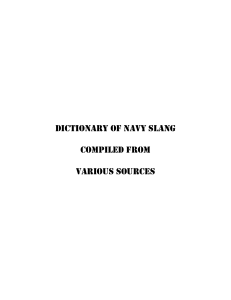 Dictionary of Navy Slang Compiled From Various