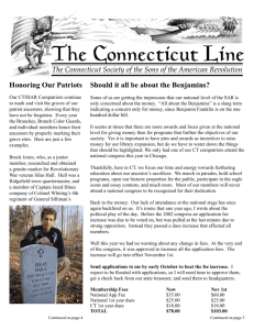 Connecticut SAR Newsletter - The Connecticut Society of the Sons