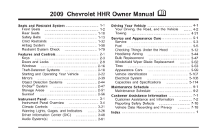 2009 Chevrolet HHR Owner Manual