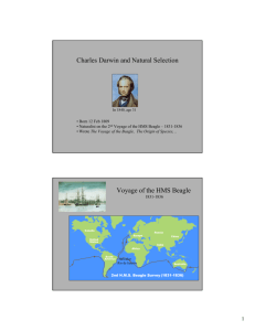 Charles Darwin and Natural Selection Voyage of the HMS Beagle
