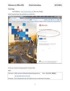 Welcome to Office 365! Portal Instructions 8/17/2015