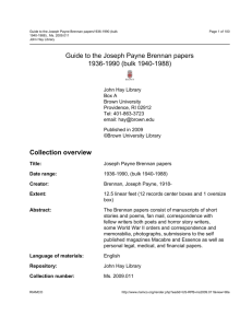 Guide to the Joseph Payne Brennan papers 1936