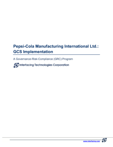 Pepsi-Cola Manufacturing International Ltd.: GCS