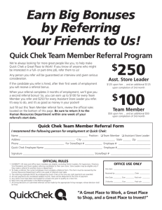 Chek Mate Referral bonus program