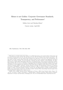 Silence is not Golden: Corporate Governance Standards