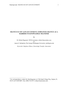 silence is not always consent: employee silence as a