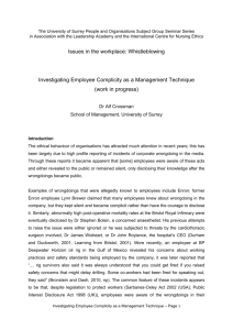 Whistleblowing Investigating Employee Complicity as a