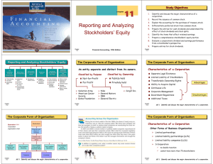 Reporting and Analyzing Stockholders' Equity